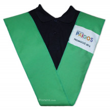 Fabricante bandas graduación personalizadas con parche verde