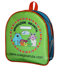 Fabricante mochila escolar personalizada colegio Arula - Mochilas escolares Madrid Pronens